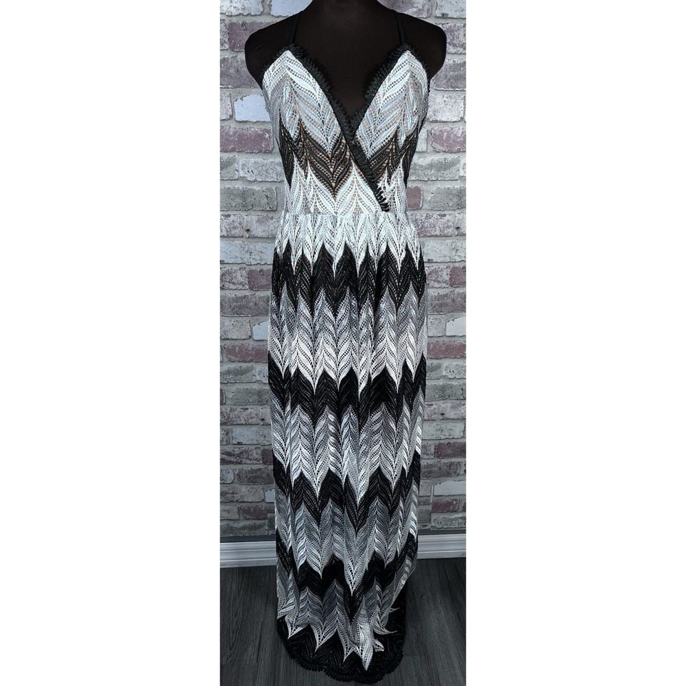 Dress the Population Black and White Maxi Dress